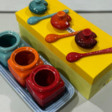 Rainbow Condiment Set and tray (3-pcs)