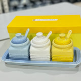 Rainbow Condiment Set and tray (3-pcs)