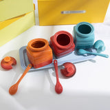 Rainbow Condiment Set and tray (3-pcs)